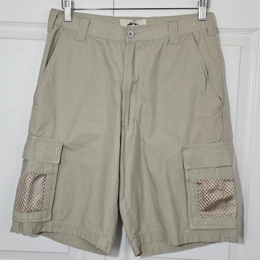 Basic Options Outdoors Men's Cargo Shorts‎ 30 Hiking Fishing Rugged Khaki